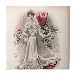 Carreau Edwardian Lady En Mariage Gown Vintage Mode