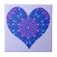 Effet de verre Mosaïque violet/bleu (coeur)