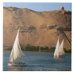 Carreau Égypte, Assouan, Nil, voiliers felouques,