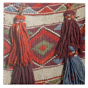 Carreau Egypte, Gizeh. Couverture de chameau dans les Pyra