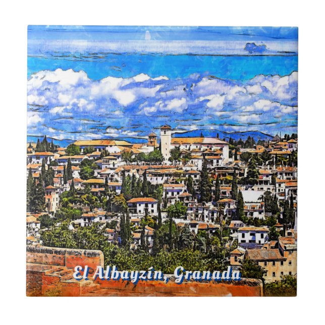 Carreau El Albayzín, Grenade, Andalousie, Espagne. (Devant)