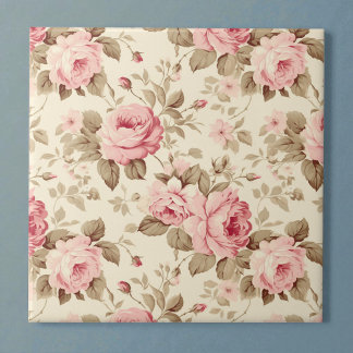 Carreau Élégance des roses à pétales roses