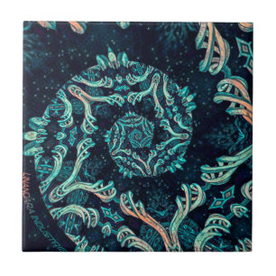 Carreau Élégance fractale foncée