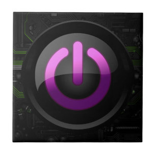 Carreau Élégance high-tech : Bouton d'alimentation violet