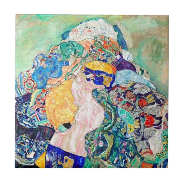 Carreau Élégance intemporelle avec le bébé de Klimt (Devant)