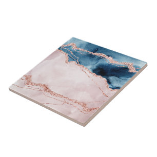 Carreau Élégance mystique   Porte rose pâle Turquoise