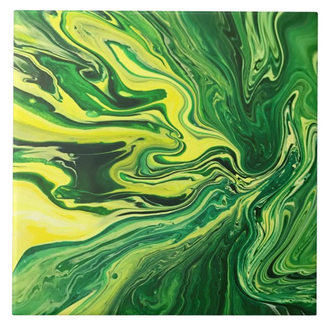 Carreau Élégant âge fou 5 - Jaune vert (Devant)