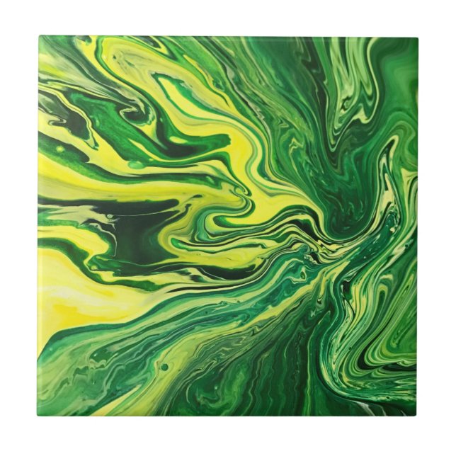 Carreau Élégant âge fou 5 - Jaune vert (Devant)