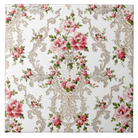 Élégant Arrière - plan Floral-Blanc Rococo