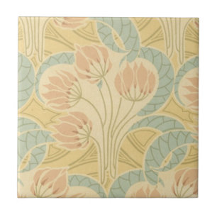 Carreau élégant art nouveau fleurs florales