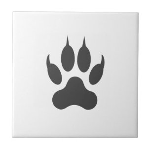 Carreau Élégant blanc noir Lion Paw