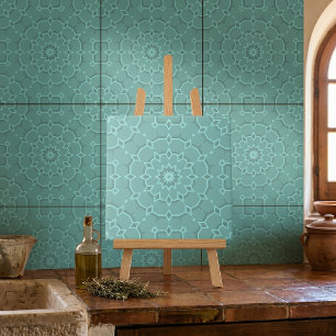 Carreau Elégant bleu Turquoise mosaïque marocaine géométri