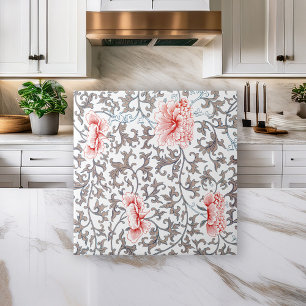 Carreau Elégant Botanique Vintage en couleurs neutres