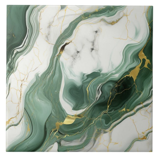 Carreau Elégant carrelage Emerald & Gold Vein (Devant)