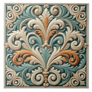 Carreau Elégant Carrelage en céramique florale symétrique