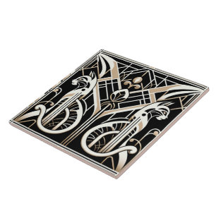 Carreau Élégant chat Art déco