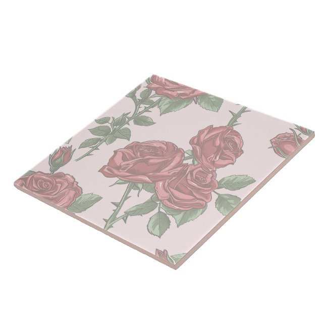 Carreau Elégant Chic Stylish Fleurs Filles Rose tendance (Côté)