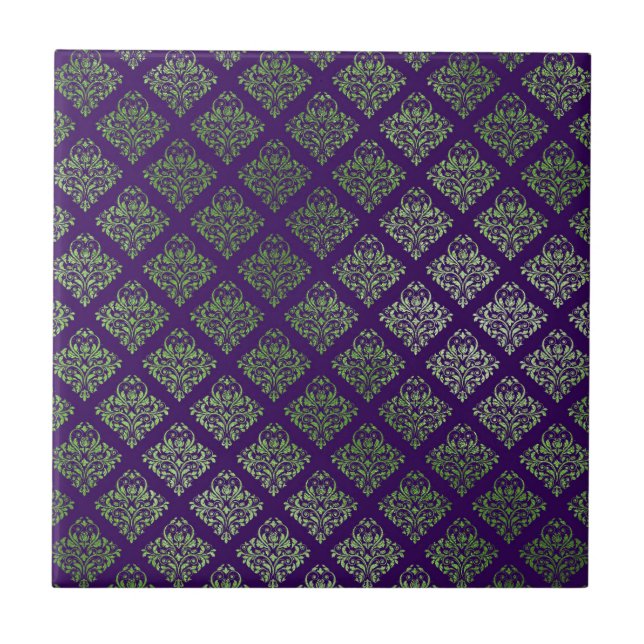 Carreau Élégant Décor Vert Violet (Devant)