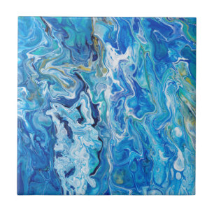 Carreau Élégant Dentelle folle Agate 6 - Océan Bleu