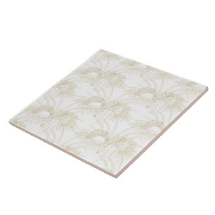 Carreau Elégant design de traits d'or feuille tropicaux