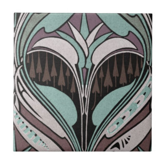 Carreau élégant design turquoise et vin Art nouveau