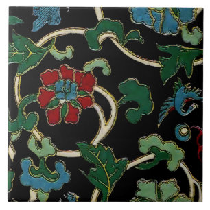 Carreau Élégant floral japonais Vintage