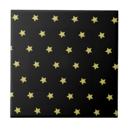 Carreau Elegant Gold & Black Star Pattern 