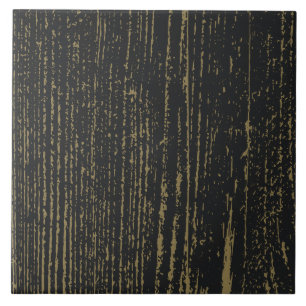 Carreau Élégant grain de bois d'or noir