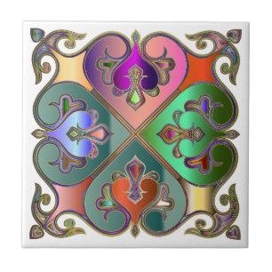 Carreau Elégant Joyau Tone Arabesque Abstrait Personnalisé