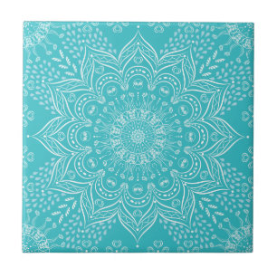 Carreau Elégant mandala turquoise