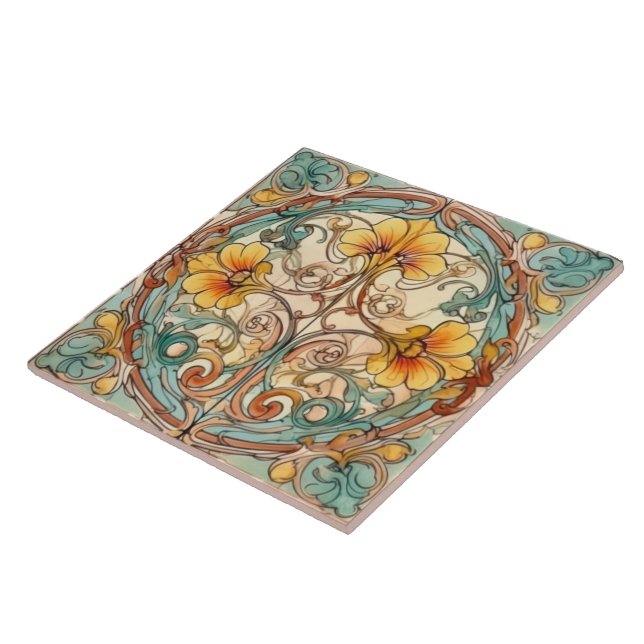 Carreau élégant motif Art nouveau (Côté)