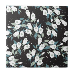 Carreau Élégant Motif de fleur de tulipe Arrière - plan no