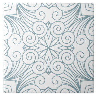 Carreau Élégant Motif de mandala géométrique bleu
