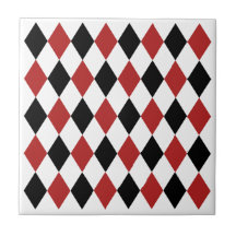 Elégant motif géométrique Noir et rouge bordeaux