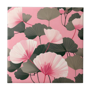 Carreau Élégant Motif Ginkgo Leaf
