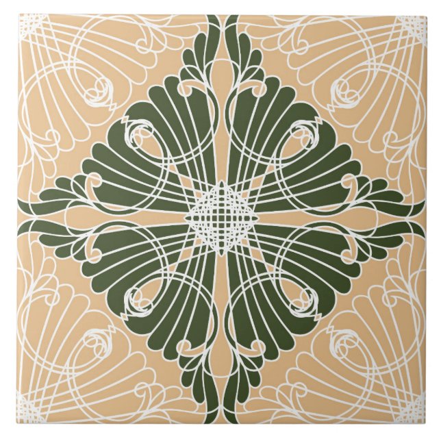 Carreau Élégant, motif ornemental, forme diamant (Devant)