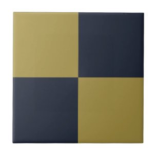 Carreau Elégant or et bleu marine À damiers Motif