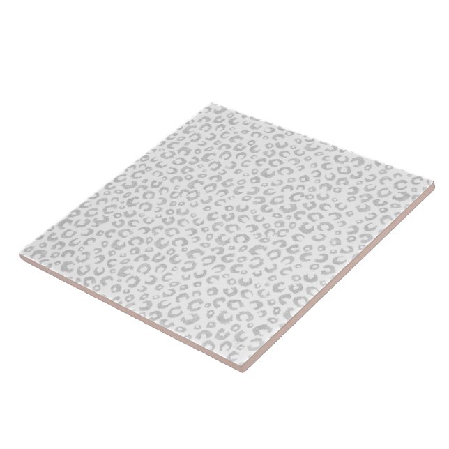 Carreau Élégant Parties scintillant d'argent Motif Leopard (Côté)