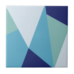 Carreau Élégant pastel géométrique bleu marine et vert