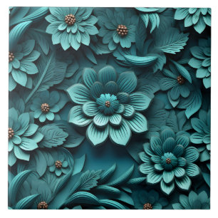 Carreau Élégant relief floral 3D incorporé