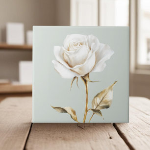 Carreau Élégant rose d'ivoire blanc faux or