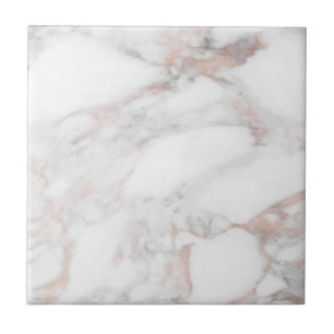 Carreau Elégant Rose Gold Marble Modèle personnalisable