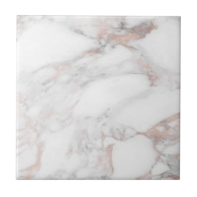 Carreau Elégant Rose Gold Marble Modèle personnalisable (Devant)
