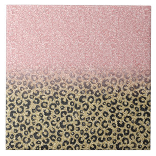 Carreau Élégant Rose Parties scintillant or Empreinte de l