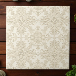 Carreau Elegant Simple Soft Beige Damask