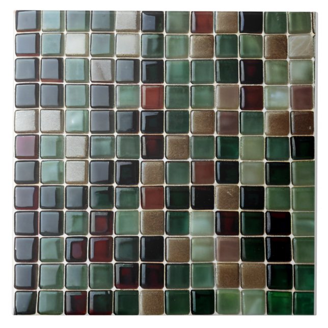 Carreau Elegant stylish Emerald Green & Gold Agate mosaic (Devant)