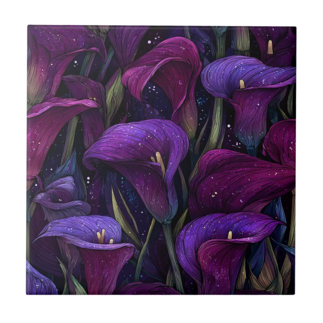 Carreau Elegant Vintage Calle Lilies  Tiles  (Devant)