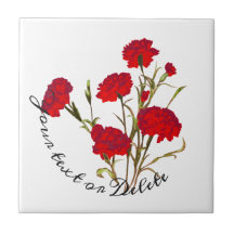 Elégant Vintage Floral Carnation rouge sur mesure