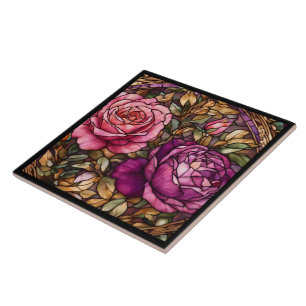 Carreau Elégante collection tendance Rose en verre de verr