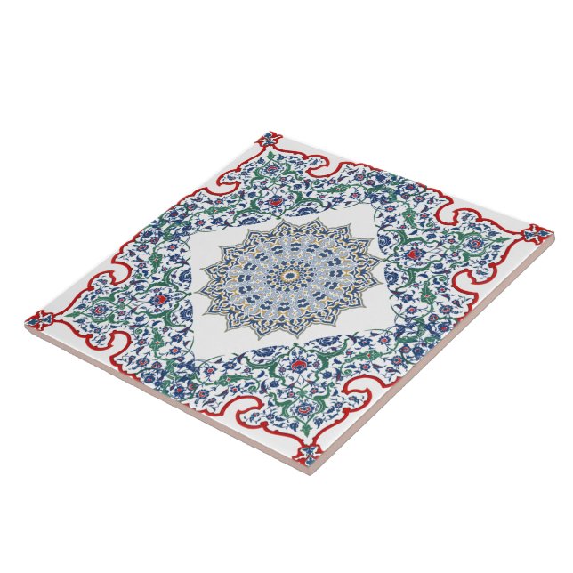 Carreau Elégante décoration orientale bleu perse (Côté)